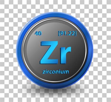 Zirconium chemical element. Chemical symbol with atomic number and ...