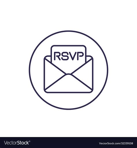 Rsvp icon line design Royalty Free Vector Image