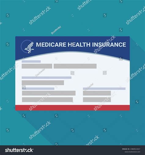 Medicare Card On Blue Background Shadow Stock Vector Royalty Free