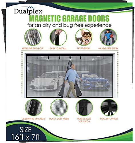 Garage Door Screen - 2 Car Garage Magnetic Heavy Duty Mesh Net - Fits ...