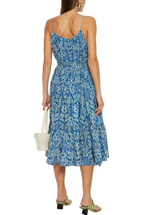 Rhode Lea Belted Printed Cotton Poplin Midi Dress The Outnet