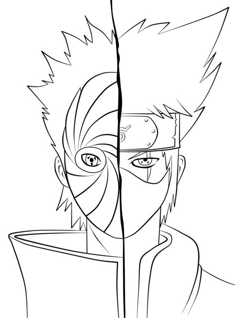 Obito And Kakashi Coloring Sheet