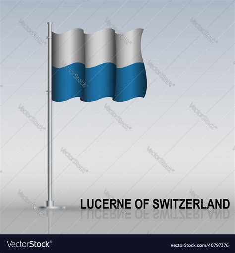 Flag of lucerne switzerland flying Royalty Free Vector Image