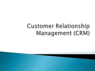 Ppt Crm Customer Relationship Management Powerpoint Presentation