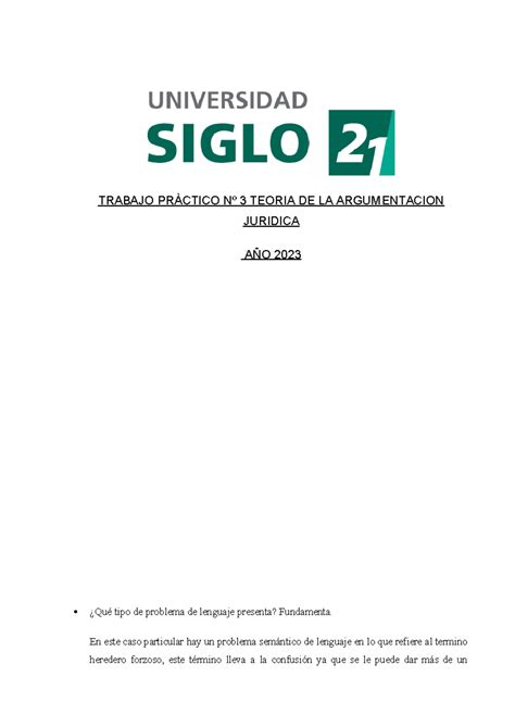 TP 3 TAJ TRABAJO PRÀCTICO Nº 3 TEORIA DE LA ARGUMENTACION JURIDICA