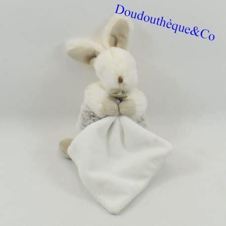 Doudou Mouchoir Lapin Baby Nat Les Flocons Blanc Marron Chin Bn