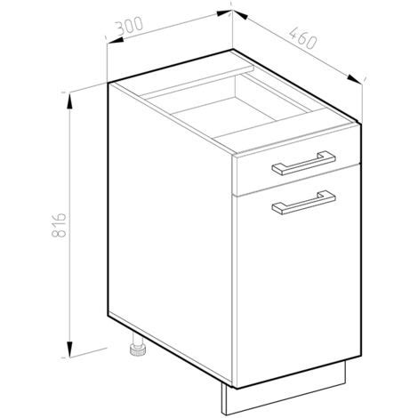 Unterschrank R Line Weiß Hochglanz 30 cm AP Anthrazit Vicco