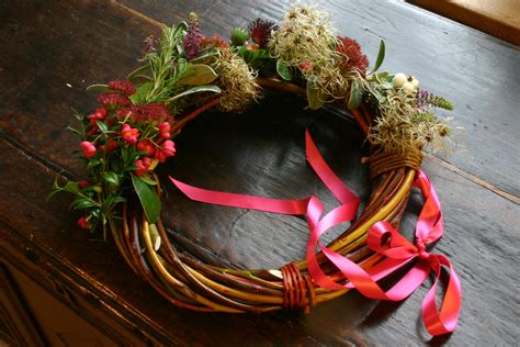 Hand Made Willow Wreath And Garland All Grown At Monfarmflowers