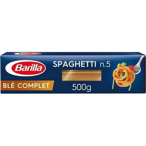 LOT DE 5 BARILLA Pâtes Spaghetti N 5 au Blé Complet paquet de