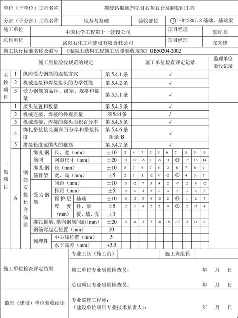 钢筋安装工程检验批质量验收记录表word文档在线阅读与下载无忧文档