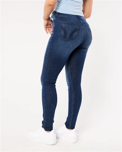 Hollister Curvy Ultra High Rise Dark Wash Super Skinny Jeans Hamilton