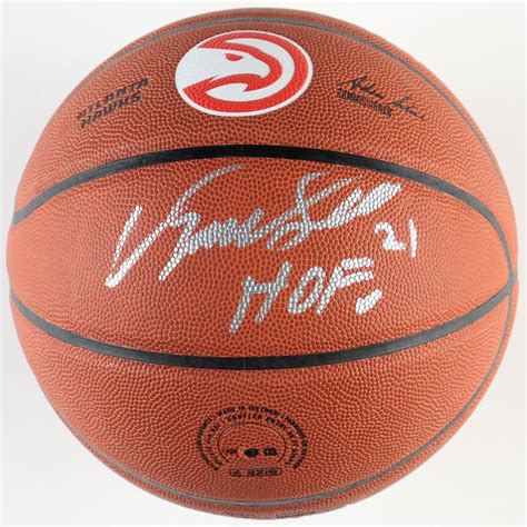 Dominique Wilkins Signed Atlanta Hawks Logo NBA Basketball Inscribed