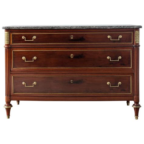 18th Century French Louis XVI Directoire Period Mahogany Commode For