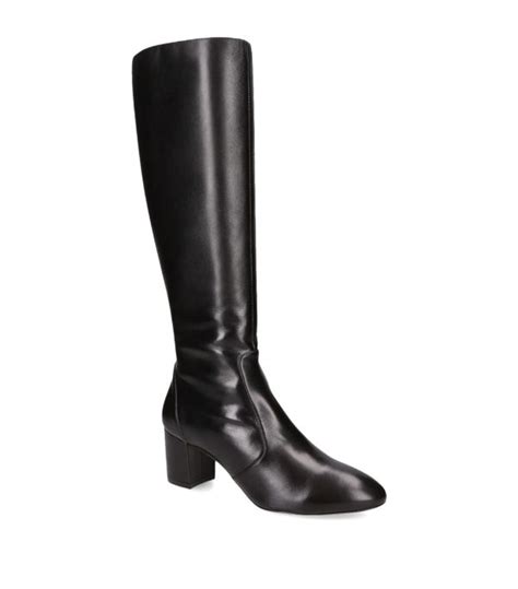 Womens Stuart Weitzman Black Leather Yuliana Knee High Boots 60