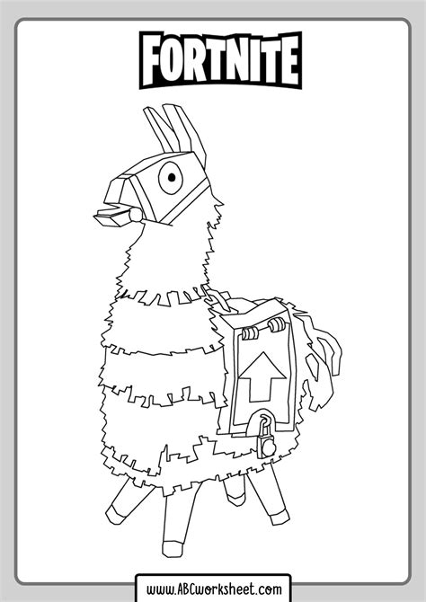 Fortnite Llama Coloring Sheet Coloring Pages