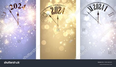 New Year 2024 Countdown Clock Over Stock Vector (Royalty Free ...