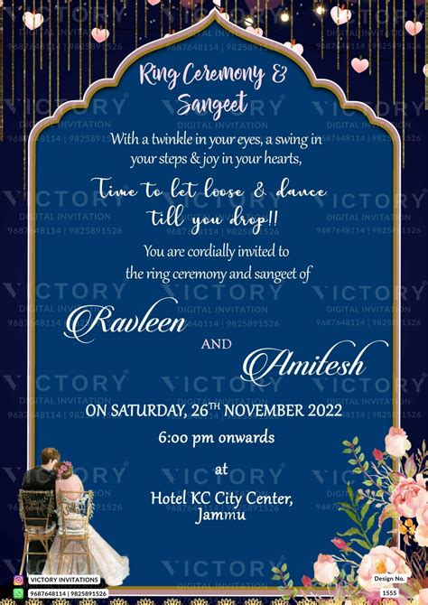 Digital Ring Ceremony And Sangeet Invitation Of India In English