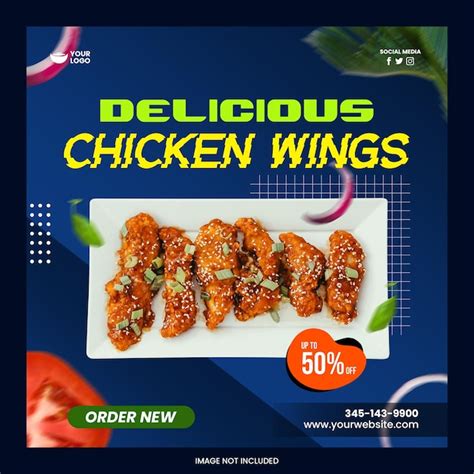 Premium Psd Delicious Chicken Wings Social Media Post Instagramjpg