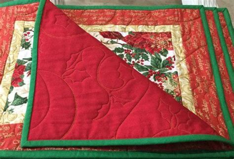 Christmas Placemats Quilted Placemats Cardinals Placemats Etsy