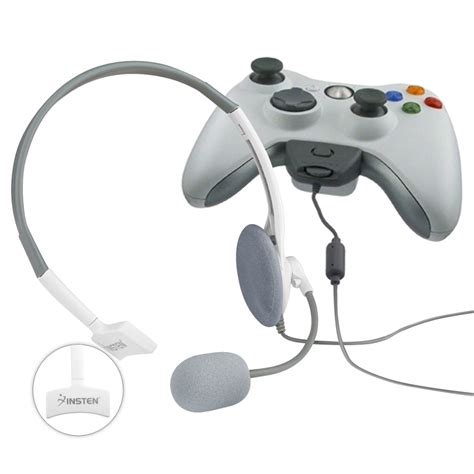 Insten New Live Chat Gaming Wired Headset Headphone With Microphone W Mic For Xbox 360 White