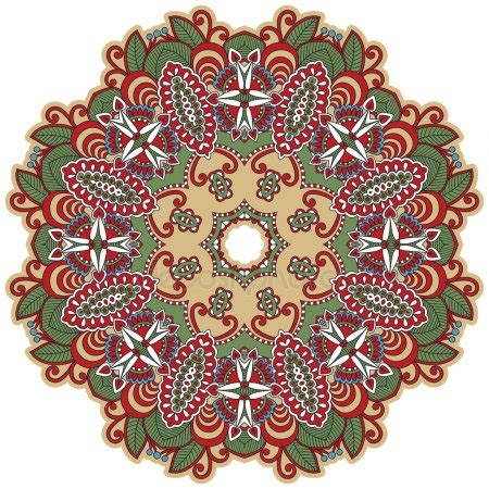 Circle Lace Ornament Round Ornamental Geometric Doily Pattern Stock