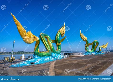 NONGKHAI THAILAND DECEMBER 12 2021 Statue Of Naga A Landmark Of Nong