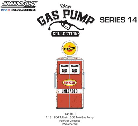 Greenlight Vintage Gas Pumps Series Tokheim Twin Gas Pump