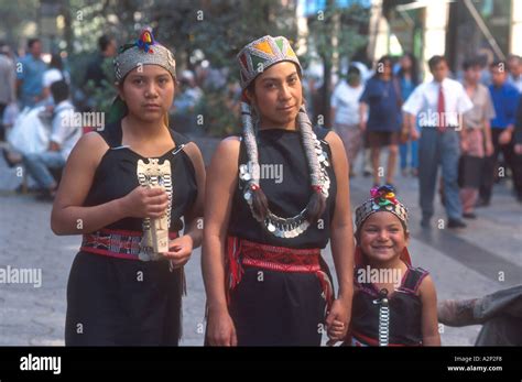 Mapuche Indian Women In Santiago Chile Stock Photo Alamy