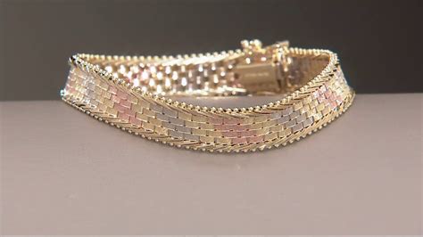 Imperial Gold Tri Color Basketweave Bracelet 14k Gold On Qvc Youtube