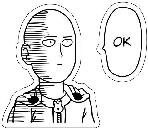 One Punch Man Saitama OK Vinyl Decal Variable Size Stickers One