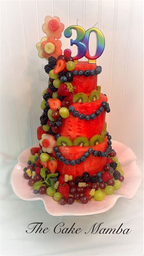 Watermelon Fruit Cake With 30 Decoration