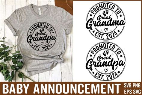 Promoted To Great Grandma Est Svg Png New Grandparents Svg First