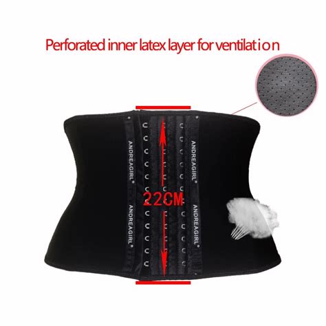 22cm Short 3 Layers Latex Waist Trainer Corset 9 Steel Bones Shapewear