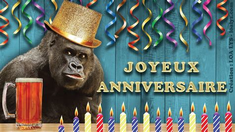 Joyeux Anniversaire Carte Virtuelle Humour Singes Et Gorille Youtube