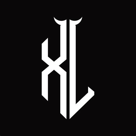 xl logo monogram  horn shape isolated black  white design