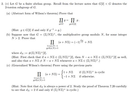 Solved Let G Be A Finite Abelian Group Recall From Chegg