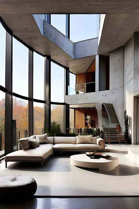 Modern Home Architectural with Big Window. Generative AI Stock ...