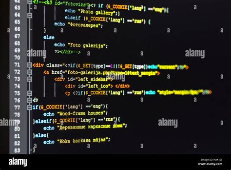 Website Development Programming Code On Computer Screen Stock Photo