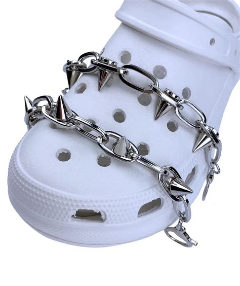 Lingwuerba Bling Charms For Shoe With Chains Spikes Cool Gothic Emo Y2k Pack Party Accessories