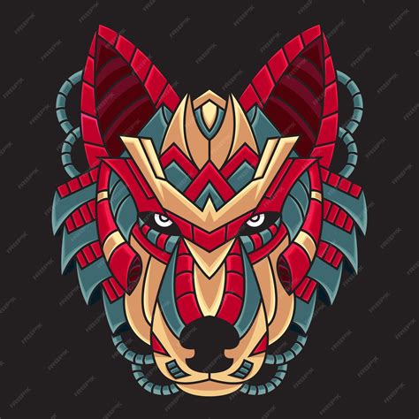 Premium Vector Colorful Wolf Head Illustration