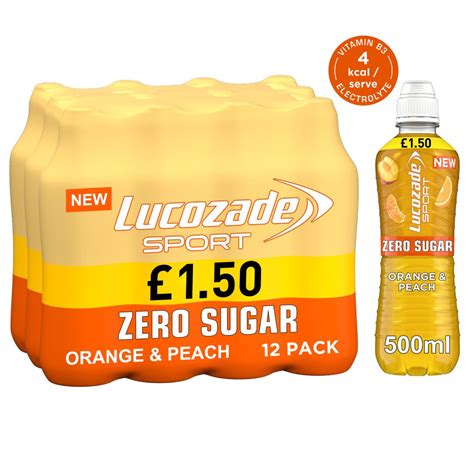 Lucozade Sport Drink Zero Sugar Orange Peach Ml Pmp Bb