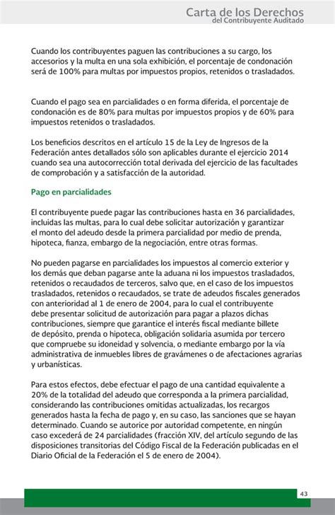 Carta De Derechos Del Contribuyente Ante El Sat