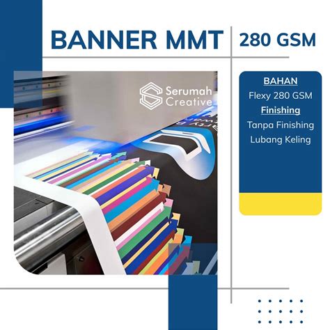 Jual 280 GSM MMT Banner Spanduk Bahan Flexy Plus Finishing Shopee