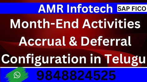 Month End Activities Accrual Deferral Configuration In Telugu SAP