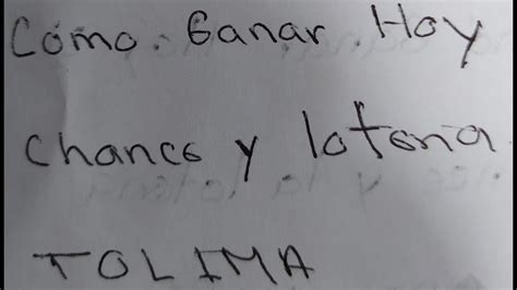 cómo ganar el chance con la lotería del Tolima hoy 24 10 2022