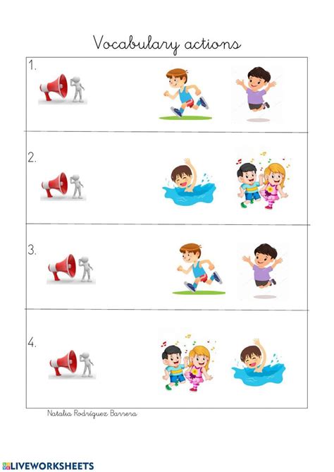 actions  activity  infantil  worksheets