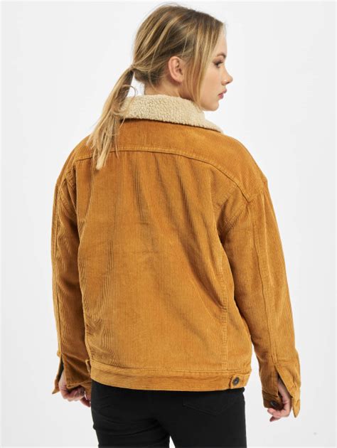 Urban Classics Jas Zomerjas Ladies Oversize Sherpa Corduroy In Bruin 798646