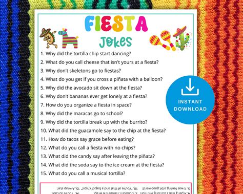 Fiesta Jokes for Kids, Mexican Taco Fiesta Games, Quinceañera Fiesta