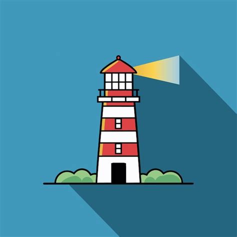 A drawing of a lighthouse with a red and white stripe | Premium AI ...