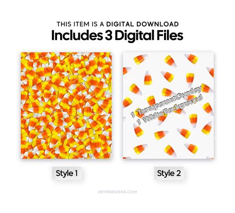 Candy Corn Seamless Background Pattern Overlay PNG Halloween - Etsy